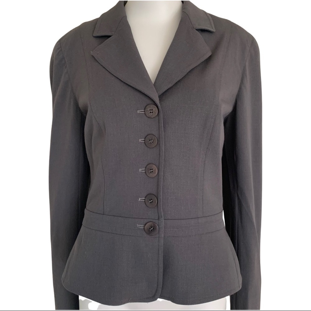 GIORGIO ARMANI Le Collezioni Wool Stretch 5 Button Blazer Jacket Grey Career 10